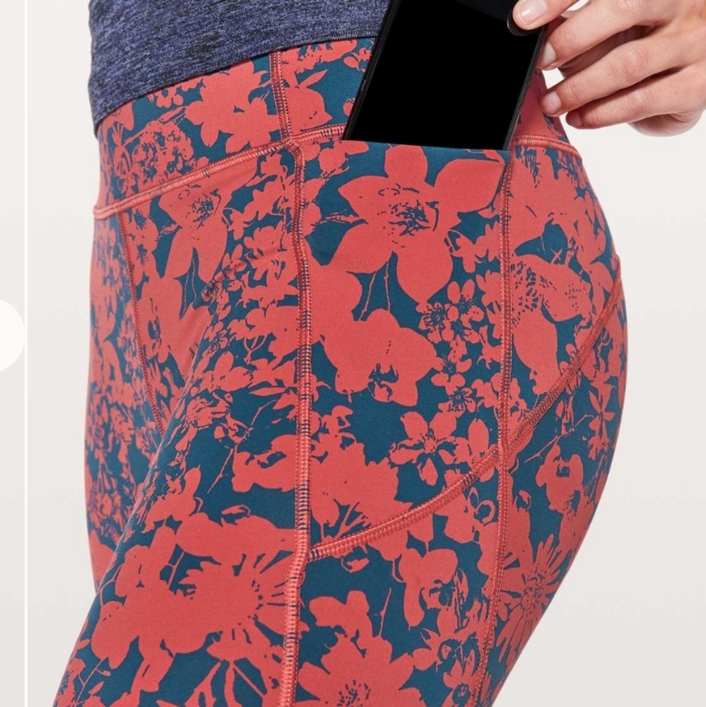 Lululemon Final Lap Crop *23" Efflorescent Dark Canyon Onyx Blue...Size 10